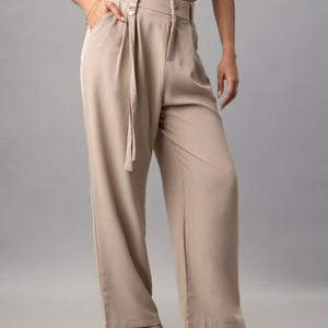 Relaxed Loose Fit High-Rise Pleated Trousers for Women Online