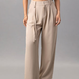 Relaxed Loose Fit High-Rise Pleated Trousers for Women Online