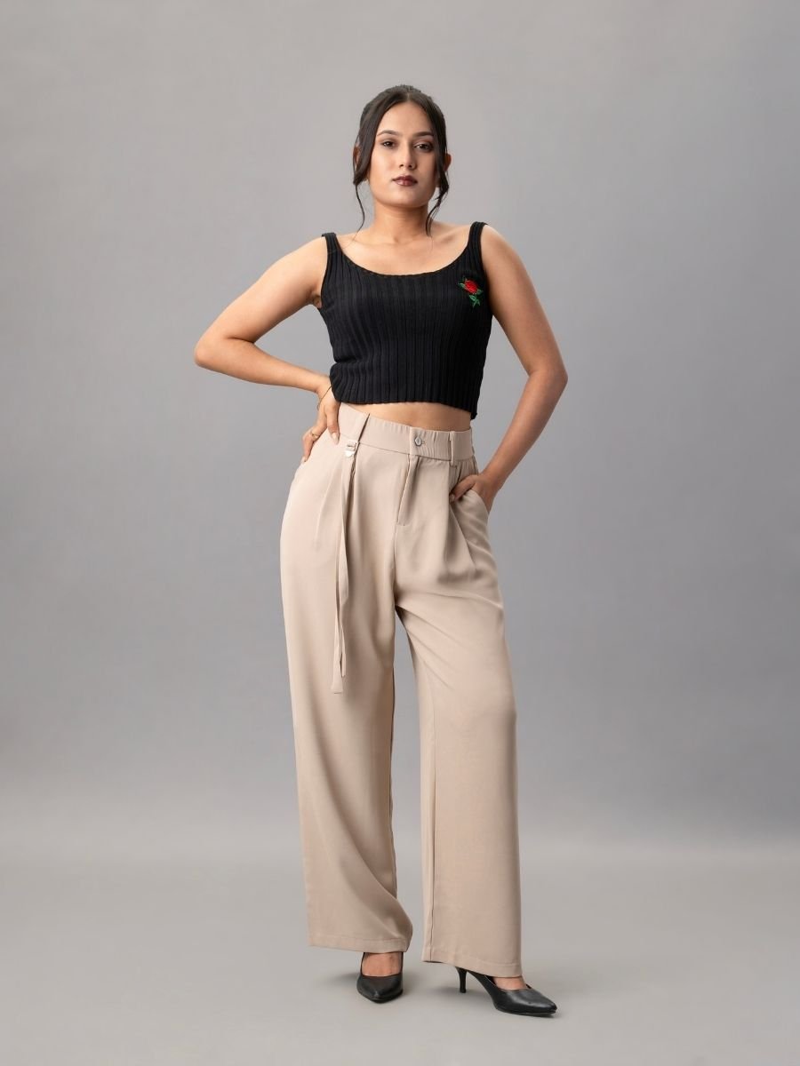 stylish-beige-pleated-trousers-for-women