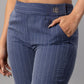 Trendy Navy Pinstripe Trousers for Women Online – Natica