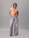 Trendy Purple Wide Leg Denim Jeans for Women – Natica