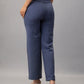 Women’s Navy Blue Pinstripe High Waist Work Trousers Online