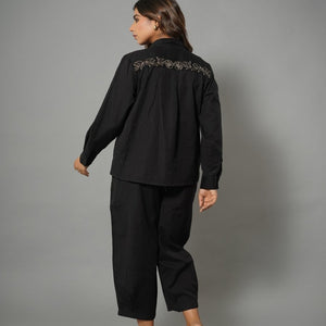 Shop Western Co-ords Set for Women Online in India – Black Cotton Style Natica