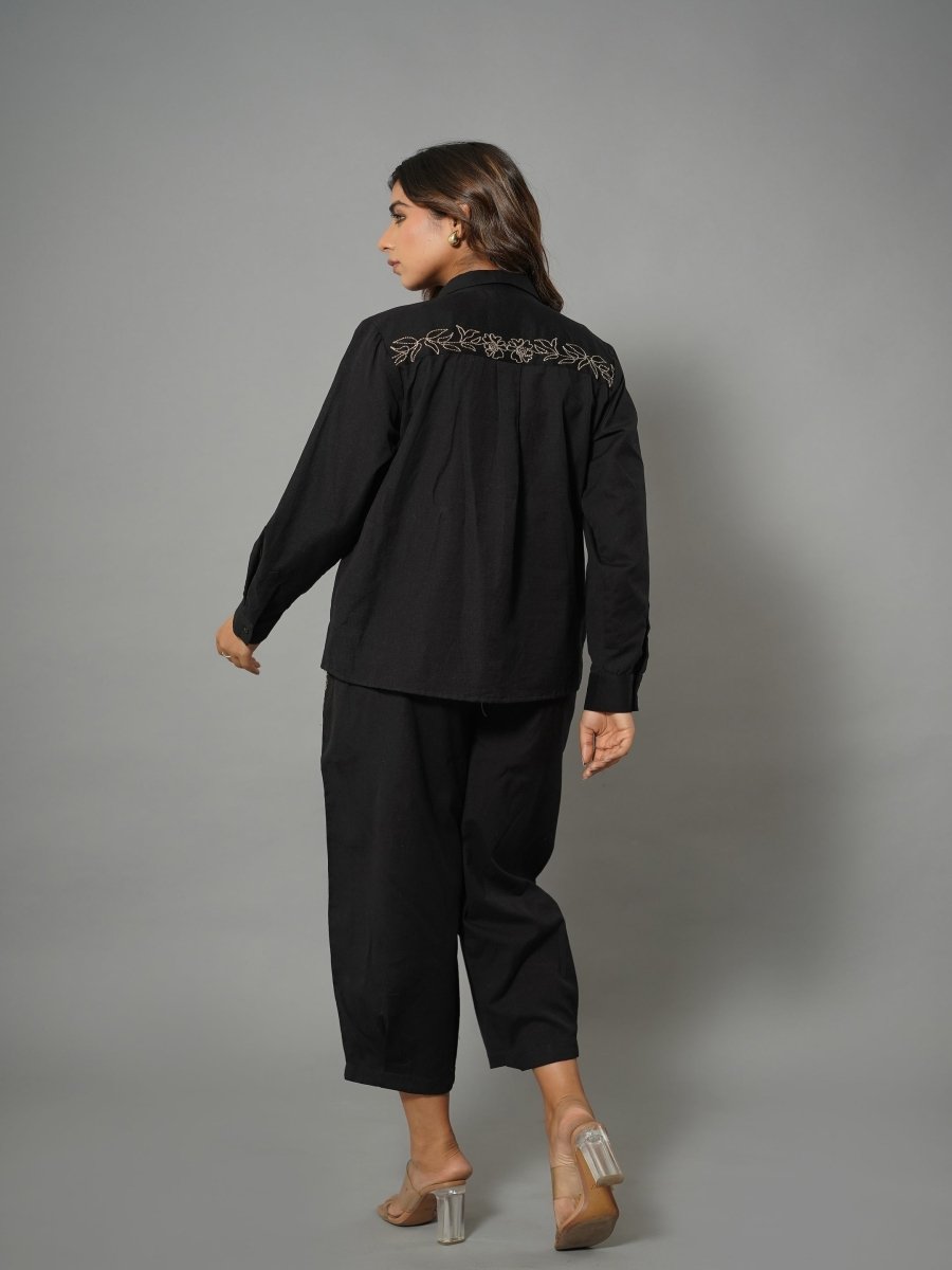 Shop Western Co-ords Set for Women Online in India – Black Cotton Style Natica