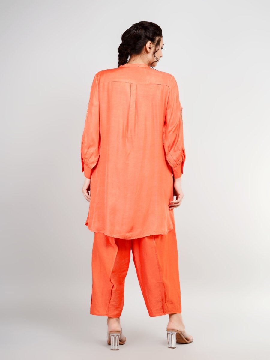 Shop Western Co-ords Set for Women Online in India – Zari Design Orange Natica